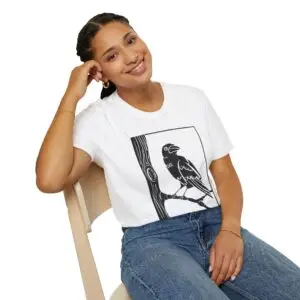 Raven on Branch Graphic T-Shirt