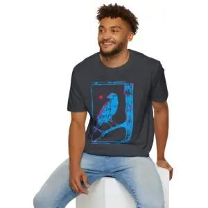 Raven on Branch Dark Graphic T-Shirt